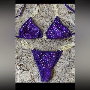 Purple small competition bikini with two sets of connectors